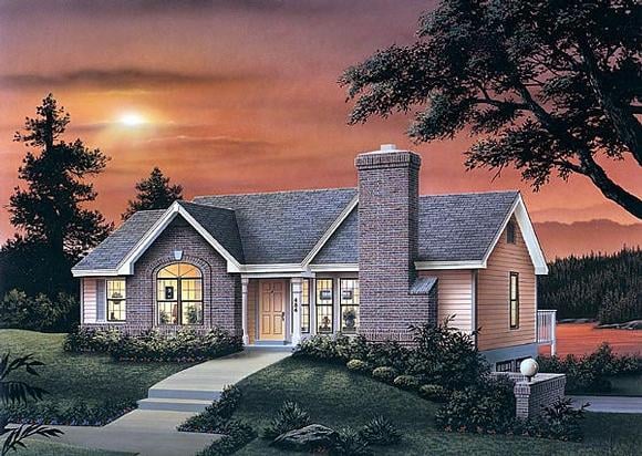 One-Story, Traditional House Plan 87362 with 3 Beds, 2 Baths Elevation