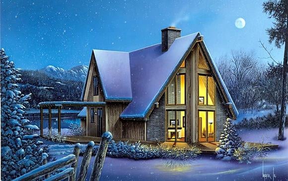 A-Frame House Plan 87366 with 3 Beds, 2 Baths Elevation