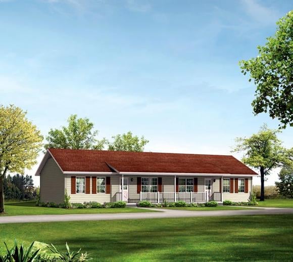 Ranch Multi-Family Plan 87367 with 4 Beds, 2 Baths Elevation