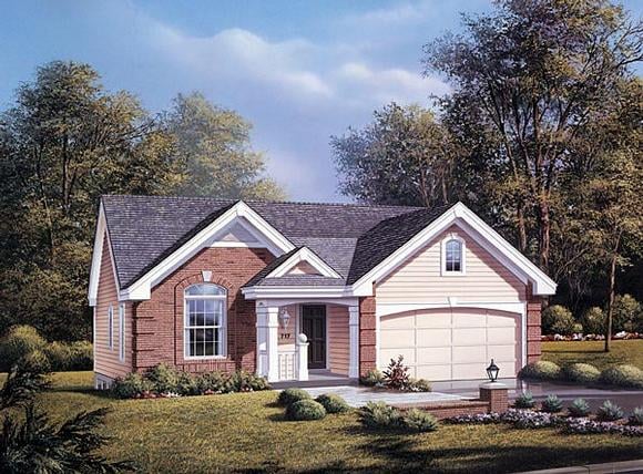 Traditional House Plan 87377 with 3 Beds, 2 Baths, 2 Car Garage Elevation