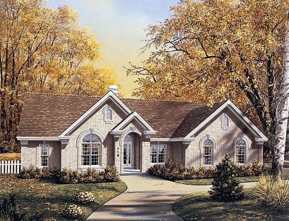 One-Story, Traditional House Plan 87379 with 3 Beds, 2 Baths, 2 Car Garage Elevation