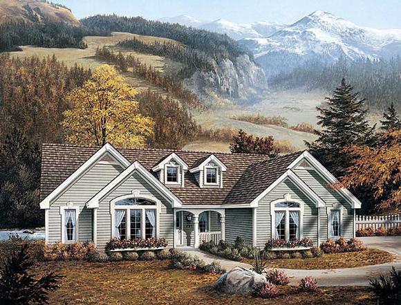 Traditional House Plan 87380 with 4 Beds, 2 Baths, 2 Car Garage Elevation