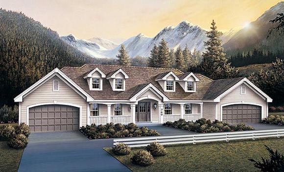 Country Multi-Family Plan 87385 with 6 Beds, 4 Baths, 4 Car Garage Elevation