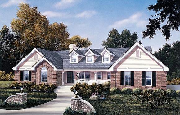 Traditional House Plan 87386 with 4 Beds, 3 Baths, 2 Car Garage Elevation