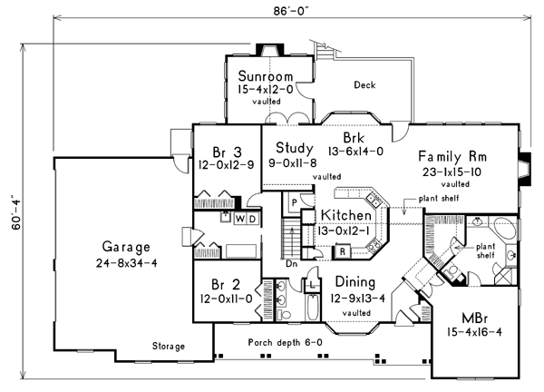 Country House Plan 87387 with 3 Beds, 2 Baths, 2 Car Garage Level One
