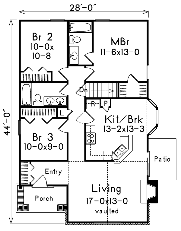 Country House Plan 87392 with 3 Beds, 2 Baths Level One