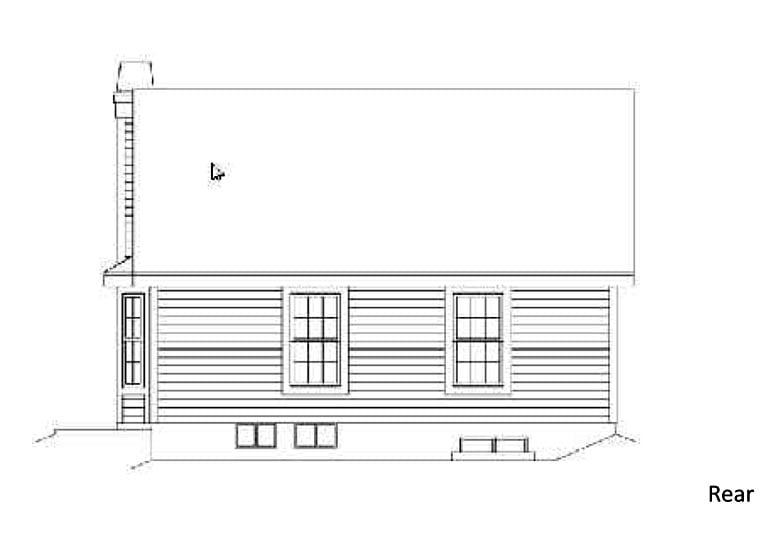 Country House Plan 87392 with 3 Beds, 2 Baths Rear Elevation