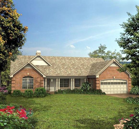 Country, Ranch, Traditional House Plan 87395 with 4 Beds, 3 Baths, 2 Car Garage Elevation