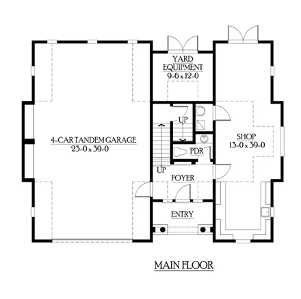Craftsman, Farmhouse House Plan 87405, 2 Car Garage First Level Plan