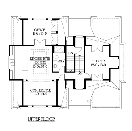 Craftsman, Farmhouse House Plan 87405, 2 Car Garage Second Level Plan