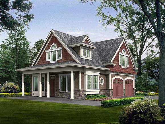Cottage, Country House Plan 87406 with 2 Beds, 2 Baths, 2 Car Garage Elevation