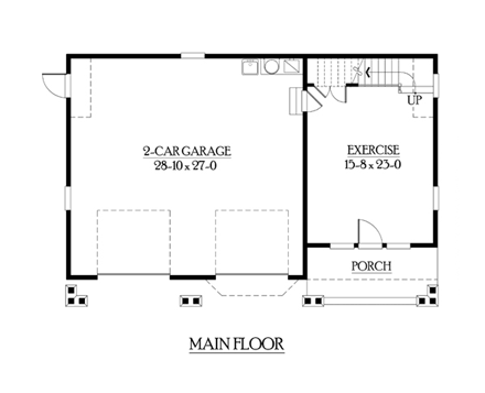 Craftsman 2 Car Garage Apartment Plan 87407 First Level Plan