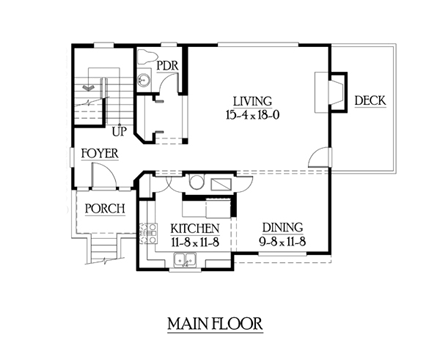 Traditional House Plan 87413 with 3 Beds, 3 Baths, 2 Car Garage First Level Plan