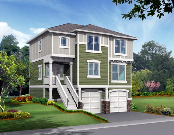 Traditional House Plan 87413 with 3 Beds, 3 Baths, 2 Car Garage Elevation