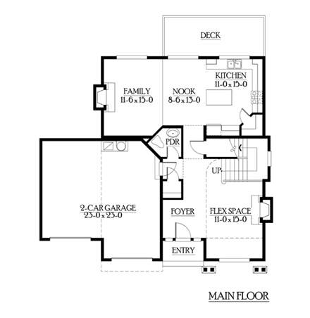 Craftsman House Plan 87415 with 2 Beds, 3 Baths, 2 Car Garage First Level Plan