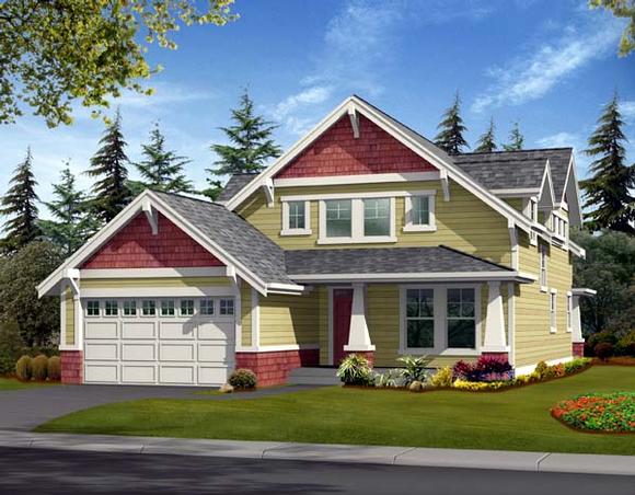 Country, Craftsman House Plan 87419 with 3 Beds, 3 Baths, 2 Car Garage Elevation