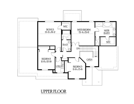 Craftsman House Plan 87432 with 3 Beds, 3 Baths, 2 Car Garage Second Level Plan