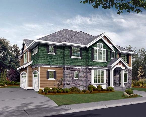 Craftsman, Traditional House Plan 87456 with 4 Beds, 3 Baths, 3 Car Garage Elevation