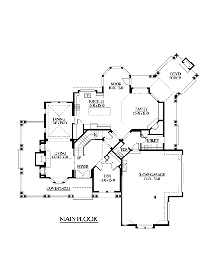 Country, Farmhouse House Plan 87564 with 4 Beds, 4 Baths, 3 Car Garage First Level Plan