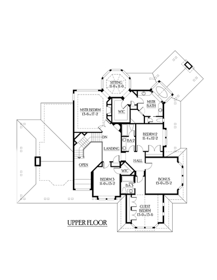 Country, Farmhouse House Plan 87564 with 4 Beds, 4 Baths, 3 Car Garage Second Level Plan