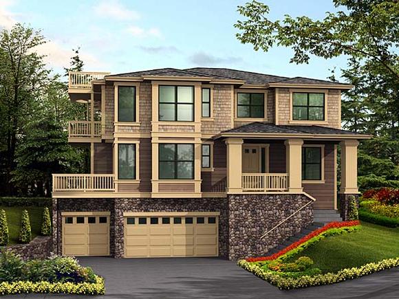 Contemporary, Southwest House Plan 87568 with 4 Beds, 4 Baths, 3 Car Garage Elevation