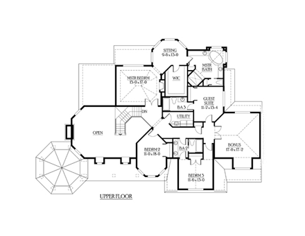 Victorian House Plan 87569 with 4 Beds, 4 Baths, 3 Car Garage Second Level Plan