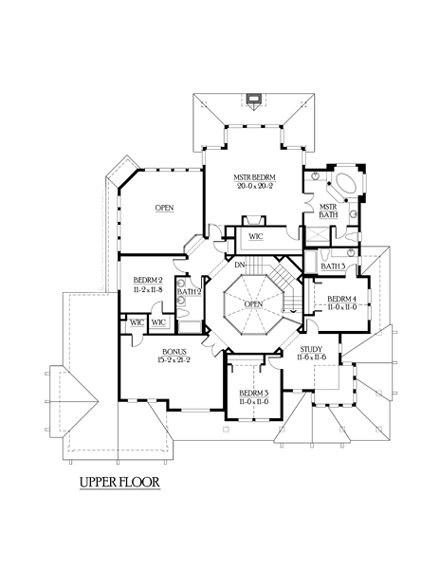 Bungalow, Craftsman House Plan 87574 with 4 Beds, 4 Baths, 3 Car Garage Second Level Plan