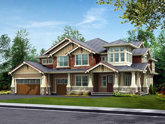 Bungalow, Craftsman House Plan 87574 with 4 Beds, 4 Baths, 3 Car Garage Elevation