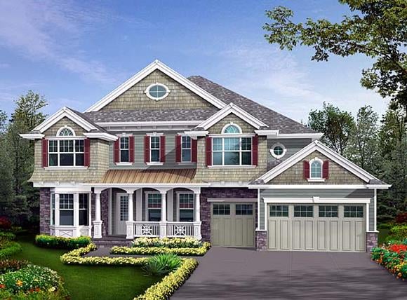 Traditional House Plan 87581 with 4 Beds, 5 Baths, 3 Car Garage Elevation