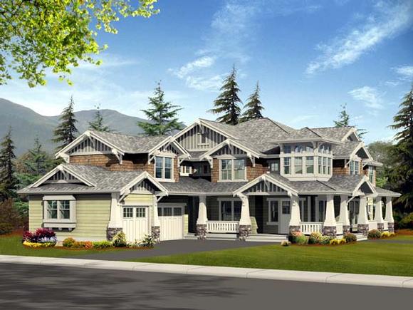 Bungalow, Craftsman House Plan 87586 with 4 Beds, 3 Baths, 3 Car Garage Elevation