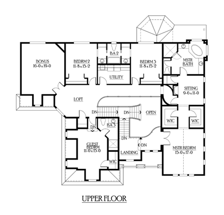 Colonial, European, Tudor, Victorian House Plan 87598 with 6 Beds, 6 Baths, 3 Car Garage Second Level Plan
