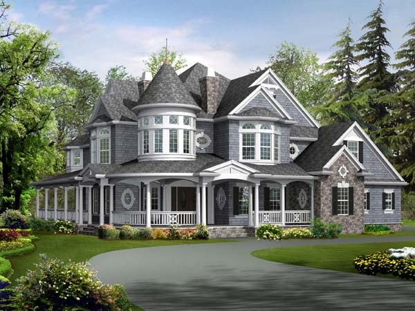 Farmhouse, Victorian Plan with 5250 Sq. Ft., 4 Bedrooms, 5 Bathrooms, 3 Car Garage Picture 2