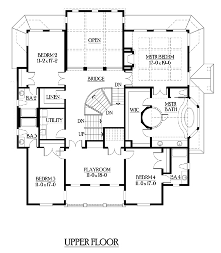 European House Plan 87613 with 5 Beds, 6 Baths, 3 Car Garage Second Level Plan