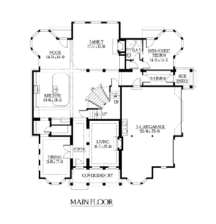 Colonial, Traditional House Plan 87615 with 5 Beds, 6 Baths, 3 Car Garage First Level Plan