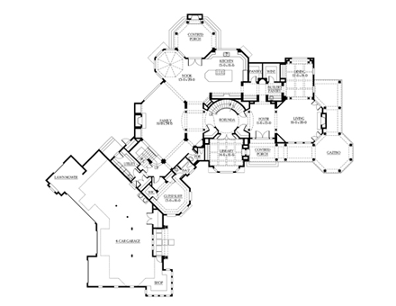 Victorian House Plan 87641 with 5 Beds, 6 Baths, 3 Car Garage First Level Plan