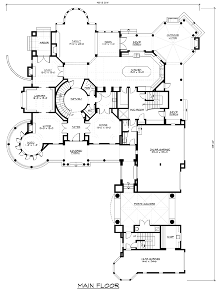 Coastal, Farmhouse House Plan 87642 with 4 Beds, 6 Baths, 3 Car Garage First Level Plan
