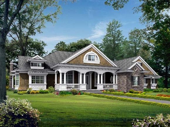 Colonial, Country, Craftsman House Plan 87646 with 4 Beds, 3 Baths, 3 Car Garage Elevation