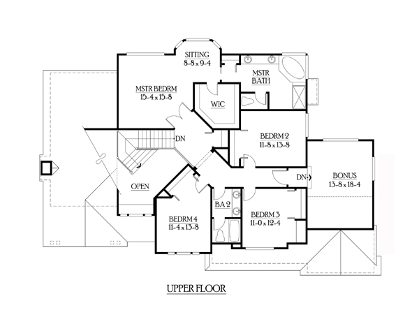 Craftsman House Plan 87665 with 5 Beds, 4 Baths, 3 Car Garage Level Two
