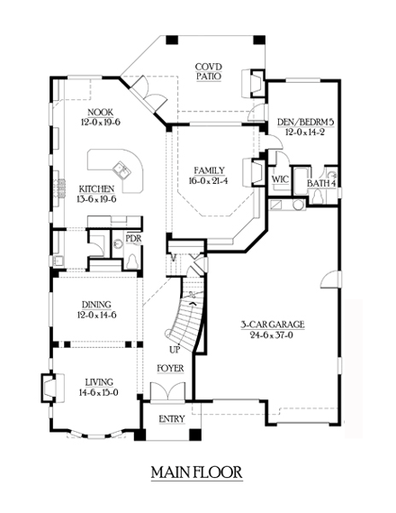 Craftsman House Plan 87671 with 5 Beds, 5 Baths, 3 Car Garage First Level Plan