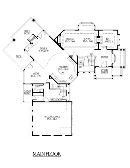 Farmhouse, Victorian House Plan 87672 with 3 Beds, 4 Baths, 2 Car Garage First Level Plan