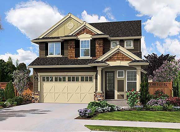 Craftsman, Traditional House Plan 87682 with 4 Beds, 3 Baths, 2 Car Garage Elevation