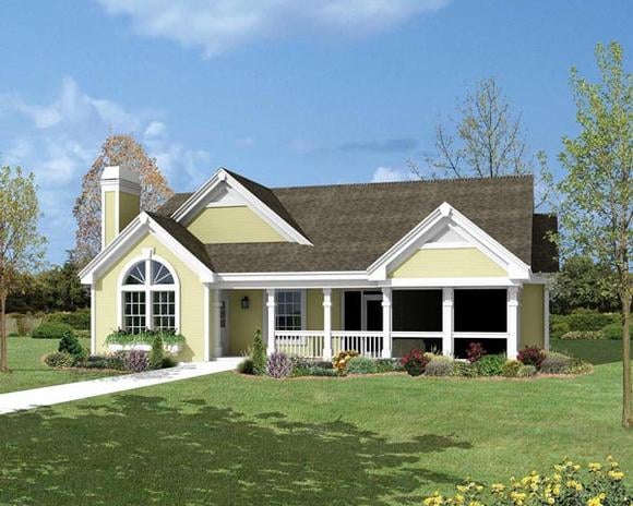 Cottage, Country, Ranch, Traditional House Plan 87800 with 2 Beds, 2 Baths, 2 Car Garage Elevation