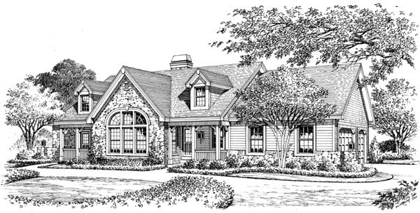 Cape Cod, Cottage, Country, Ranch, Victorian Plan with 1568 Sq. Ft., 2 Bedrooms, 2 Bathrooms, 3 Car Garage Picture 5
