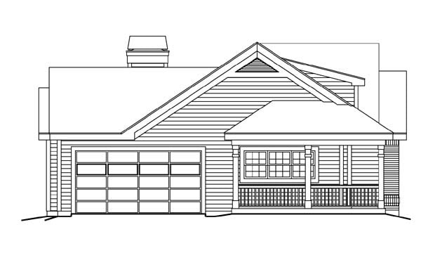 Bungalow, Country, Craftsman, Ranch Plan with 1591 Sq. Ft., 3 Bedrooms, 2 Bathrooms, 2 Car Garage Picture 2