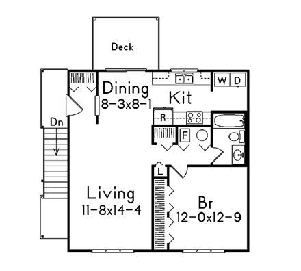 2 Car Garage Plan 87883 with 1 Beds, 1 Baths Second Level Plan