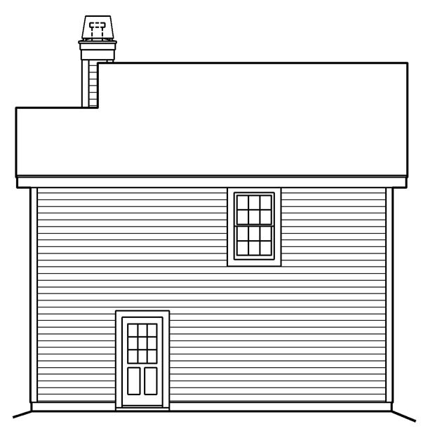 Cabin, Cottage, Country, Ranch, Traditional 2 Car Garage Apartment Plan 87891 with 1 Beds, 1 Baths Rear Elevation