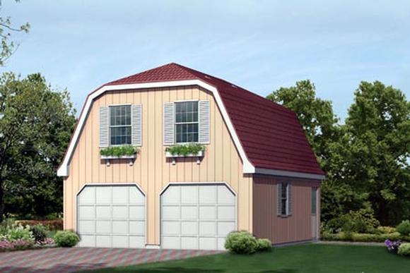 2 Car Garage Apartment Plan 87895 with 1 Beds, 1 Baths Elevation