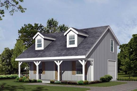 Misc Plan 87899 with 1 Beds, 1 Car Garage Elevation