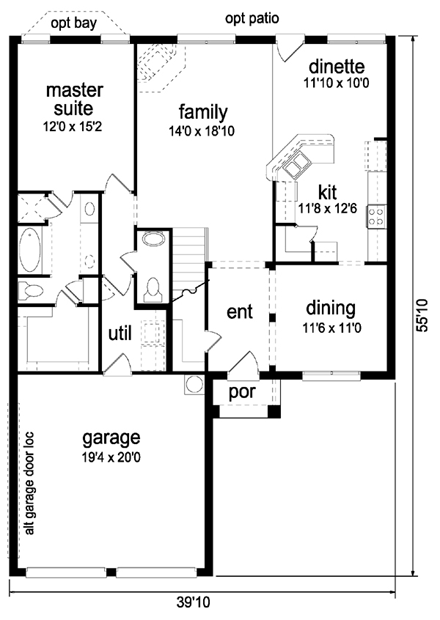 European House Plan 87914 with 6 Beds, 4 Baths, 2 Car Garage First Level Plan