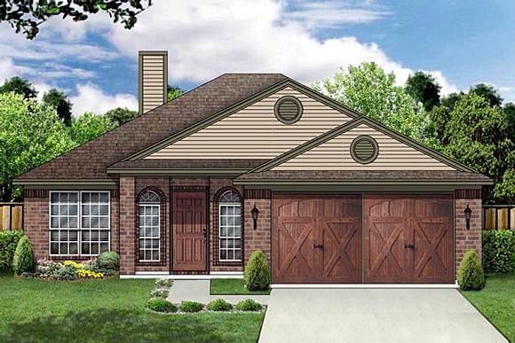 Traditional House Plan 87949 with 4 Beds, 2 Baths, 2 Car Garage Elevation